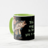 Schattige/Happy Fisherman w/a Big Fish Magic Coffe Mok (Voorkant links)