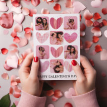 Schattige Happy Galentine Pink Hearts & Foto