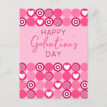 Schattige Happy Galentine’s Day Roze Hart en Bloem