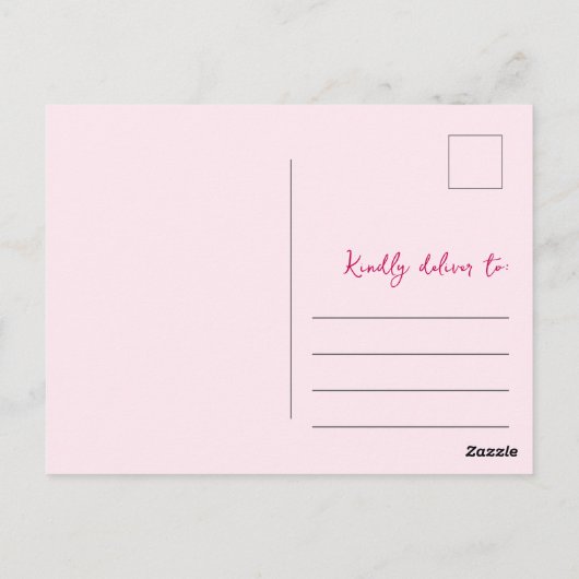 Schattige Happy Galentine’s Day Roze Hart en Bloem Briefkaart (Achterkant)