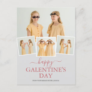 Schattige Happy Galentines dag bestie Foto Collage Feestdagenkaart