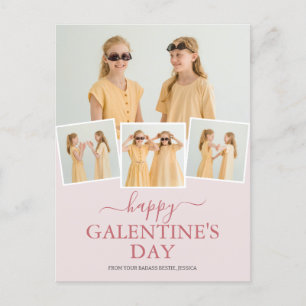 Schattige Happy Galentines dag bestie Foto Collage Feestdagenkaart