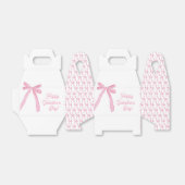 Schattige Happy Galentine's Day Pink Ribbons Bows Bedankdoosjes (Uitgevouwen)