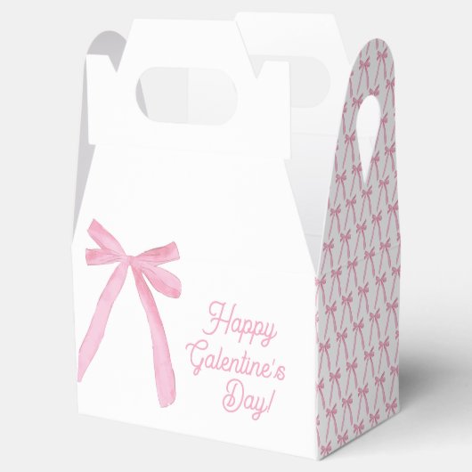 Schattige Happy Galentine's Day Pink Ribbons Bows Bedankdoosjes (Geopend)