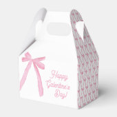 Schattige Happy Galentine's Day Pink Ribbons Bows Bedankdoosjes (Voorkant Zijde)