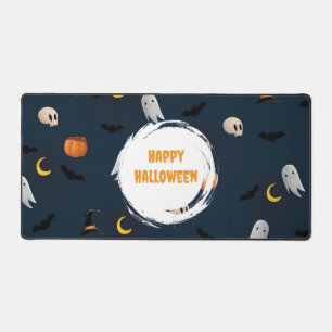 Schattige Happy Halloween Donkerblauw Bureaumat