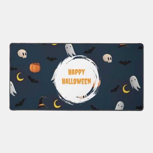 Schattige Happy Halloween Donkerblauw Bureaumat (Voorkant)
