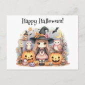 Schattige Happy Halloween Kawaii Briefkaart (Voorkant)