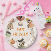 Schattige Happy Halloween Kinder Kostuum Party Papieren Bordje (Feest)