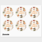 Schattige Happy Halloween Kinder Kostuum Party Ronde Sticker (Vel)