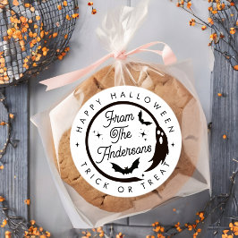 Schattige Happy Halloween Trick or treat Ghost Bat Ronde Sticker