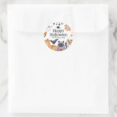 Schattige Happy Halloween van waterverf stijl Ronde Sticker (Tas)