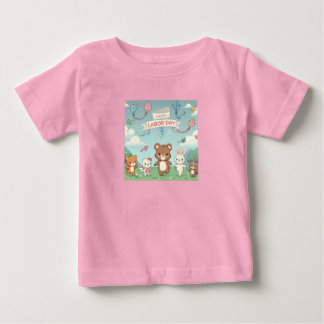 Schattige Happy Labor Day Baby T-shirt