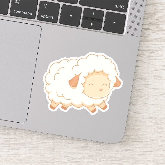 Schattige Happy Little Sheep Sticker (Detail)
