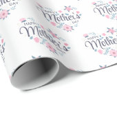 Schattige Happy Moederdag bloemenhart betegeld Cadeaupapier (Rol Hoek)