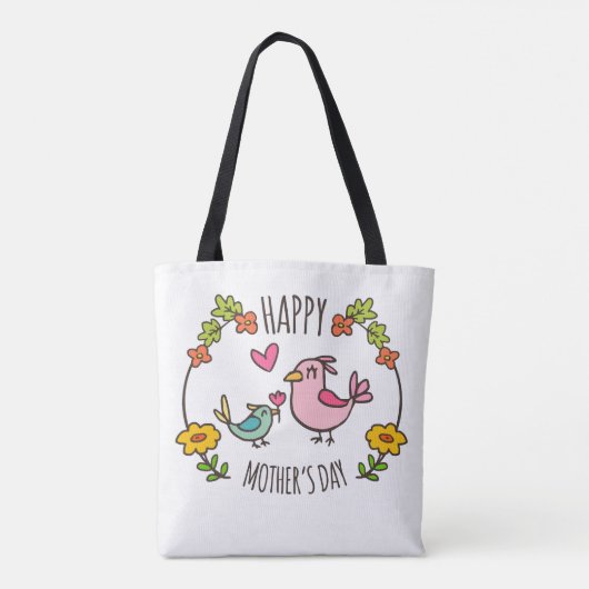 Schattige Happy Moederdag Canvas tas (Achterkant)