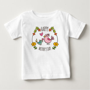 Schattige Happy Moederdag Gerafeld T-shirt