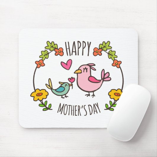 Schattige Happy Moederdag | Mousepad Muismat (Met muis)