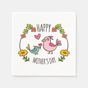 Schattige Happy Moederdag   Napkin Servet