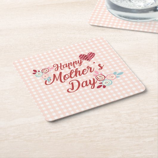 Schattige Happy Moederdag | ONDERZETTER (Schuin)