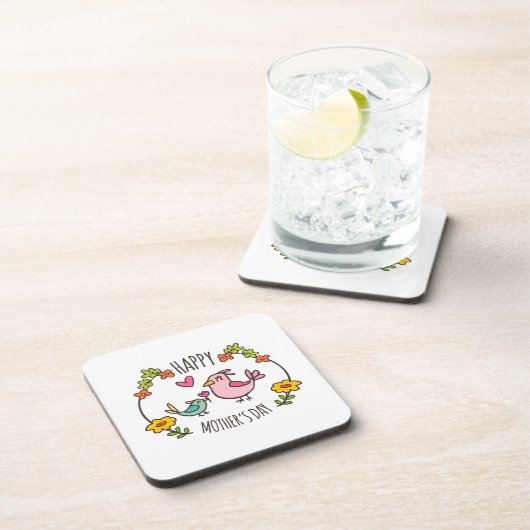 Schattige Happy Moederdag | ONDERZETTER (Rechterzijde)