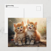Schattige Happy Oranje Tabby Kittens Briefkaart (Voorkant / Achterkant)