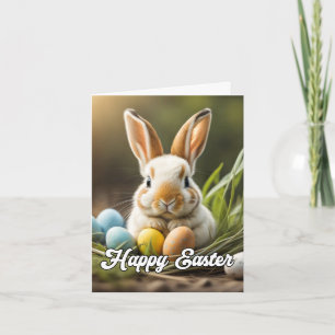 Schattige Happy Paaster Bunny Feestdagen Kaart