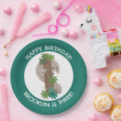Schattige Happy Pangolin Anteater Gepersonaliseerd Papieren Bordje (Feest)