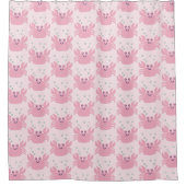 Schattige Happy Pink Crab Pattern Douchegordijn (Voorkant)