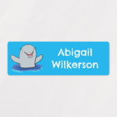 Schattige Happy Porpoise cartoon gepersonaliseerd Labels (Design 1)