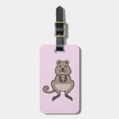 Schattige happy QUOKKA - Aussie Wildlife - Roze Bagagelabel (Voorkant verticaal)