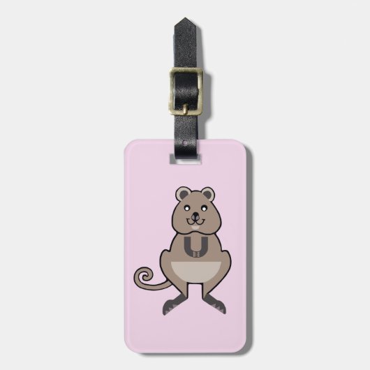 Schattige happy QUOKKA - Aussie Wildlife - Roze Bagagelabel (Voorkant verticaal)