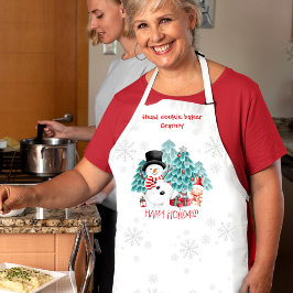 Schattige Happy Snowman Christmas Granny Baking Schort
