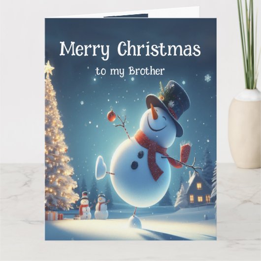 Schattige Happy Snowman Hot Chocolate Christmas Kaart (Voorkant)