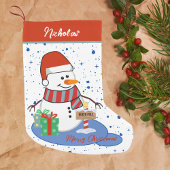 Schattige Happy Snowman Northpole Kleine Kerstsok