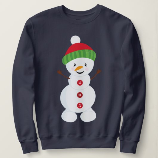 Schattige Happy Snowman Trui (Design voorkant)