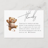 Schattige Happy Teddy Bear Baby shower Dank je kaa Informatiekaartje (Voorkant)