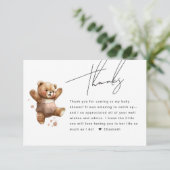 Schattige Happy Teddy Bear Baby shower Dank je kaa Informatiekaartje (Staand voorkant)