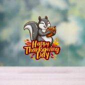 Schattige Happy Thanksgiving Squirrel Classic T-sh Acryl Bord (Neutraal)