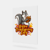 Schattige Happy Thanksgiving Squirrel Classic T-sh Acryl Bord (Hoek)