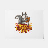 Schattige Happy Thanksgiving Squirrel Classic T-sh Deurmat (Voorkant)