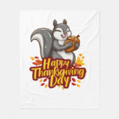 Schattige Happy Thanksgiving Squirrel Classic T-sh Fleece Deken (Voorkant)
