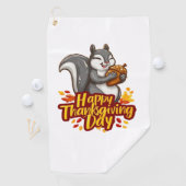Schattige Happy Thanksgiving Squirrel Classic T-sh Golfhanddoek (Insitu)