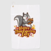 Schattige Happy Thanksgiving Squirrel Classic T-sh Golfhanddoek (Voorkant)