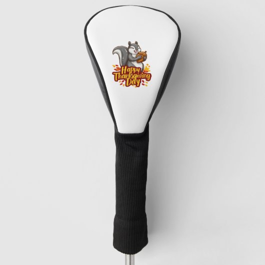Schattige Happy Thanksgiving Squirrel Classic T-sh Golfheadcover (Voorkant)
