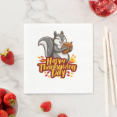 Schattige Happy Thanksgiving Squirrel Classic T-sh Servet (Insitu)