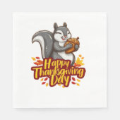 Schattige Happy Thanksgiving Squirrel Classic T-sh Servet (Voorkant)