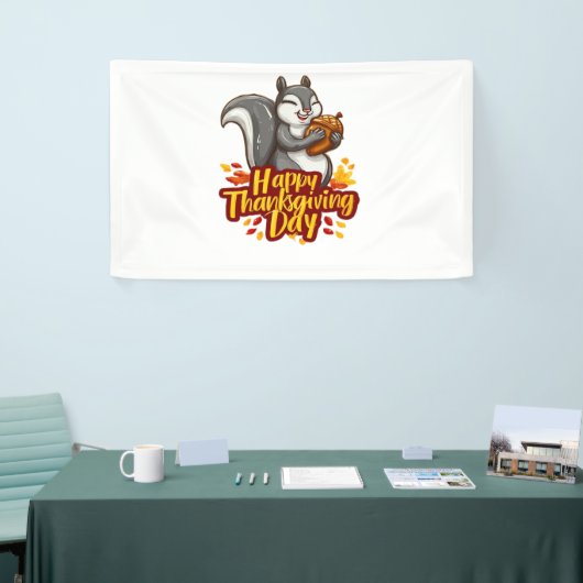 Schattige Happy Thanksgiving Squirrel Classic T-sh Spandoek (Beurs)