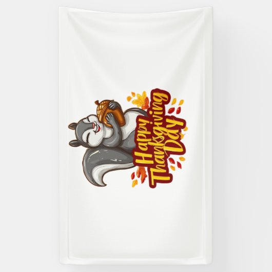 Schattige Happy Thanksgiving Squirrel Classic T-sh Spandoek (Verticaal)