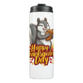 Schattige Happy Thanksgiving Squirrel Classic T-sh Thermosbeker (Voorkant)